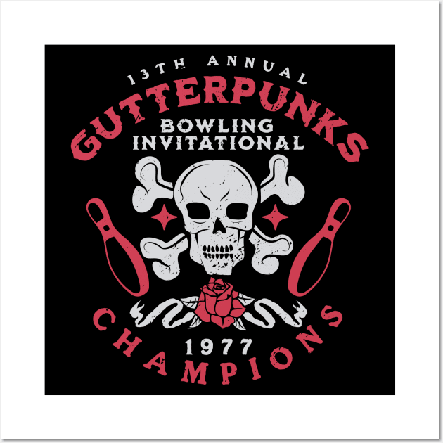 Vintage 1977 Gutterpunks Bowling Champions // Retro Bowling Wall Art by SLAG_Creative